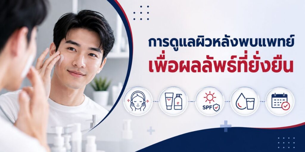 การดูแลผิวหลังพบแพทย์เพื่อผลลัพธ์ที่ยั่งยืน