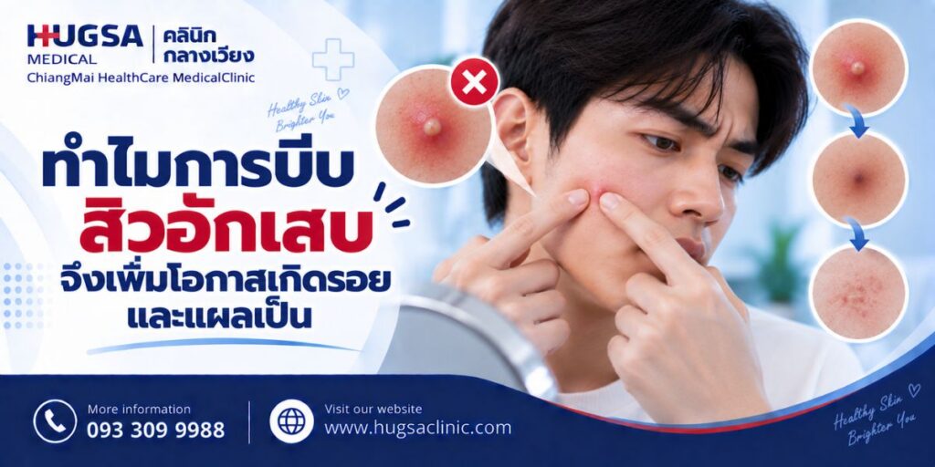 ทำไมการบีบสิวอักเสบจึงเพิ่มโอกาสเกิดรอยและแผลเป็น