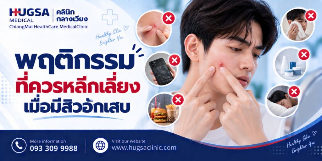 พฤติกรรมที่ควรหลีกเลี่ยงเมื่อมีสิวอักเสบ