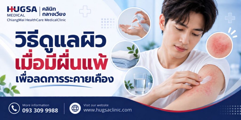 วิธีดูแลผิวเมื่อมีผื่นแพ้เพื่อลดการระคายเคือง