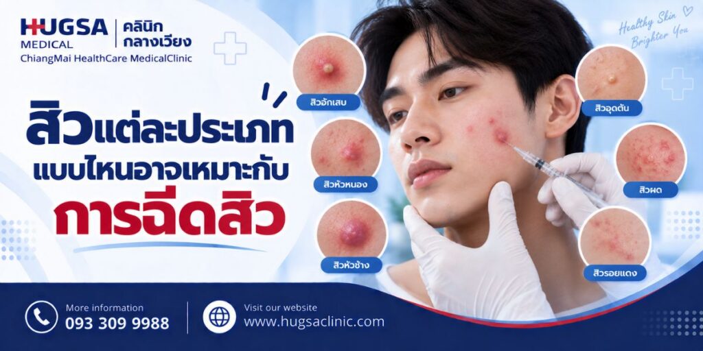 สิวแต่ละประเภท แบบไหนอาจเหมาะกับการฉีดสิว