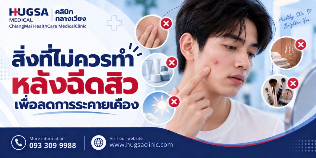สิ่งที่ไม่ควรทำหลังฉีดสิวเพื่อลดการระคายเคือง